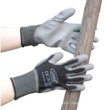 NMSAFETY Black PU palm coated gloves EN 388 4121